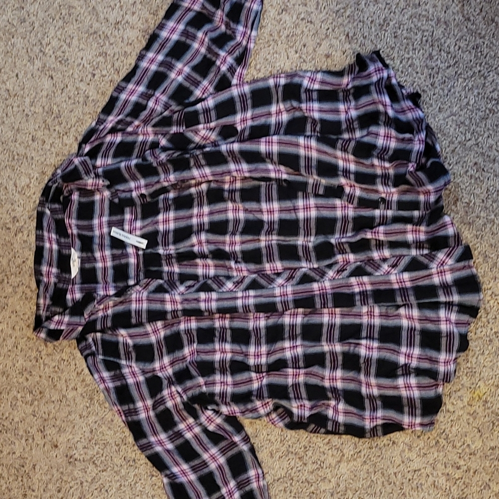 Terra sky new pink purple and black flannel size 3x by terra and sky